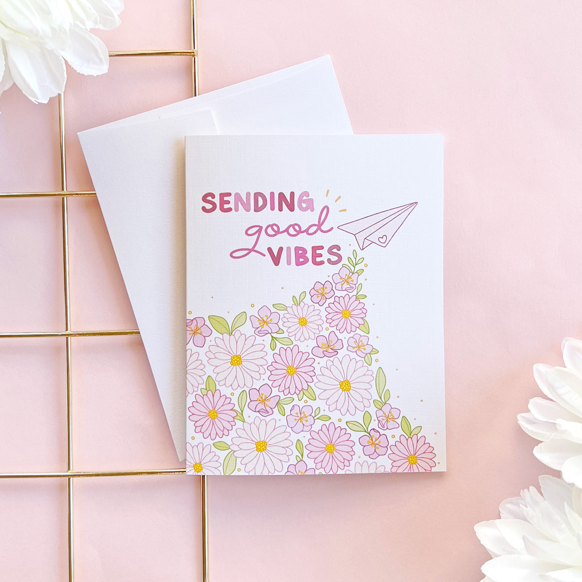 Sending good vibes,Stationery notecards,Thinking of you notecards,Note –  Evergreendecorco