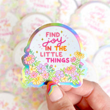 Load image into Gallery viewer, The Rosy Redhead Find Joy in Little Things Quote Cute Waterproof Sticker