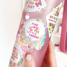 Load image into Gallery viewer, The Rosy Redhead Find Joy in Little Things Quote Cute Waterproof Sticker