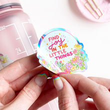 Load image into Gallery viewer, The Rosy Redhead Find Joy in Little Things Quote Cute Waterproof Sticker