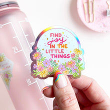 Load image into Gallery viewer, The Rosy Redhead Find Joy in Little Things Quote Cute Waterproof Sticker