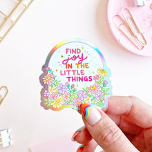 Load image into Gallery viewer, The Rosy Redhead Find Joy in Little Things Quote Cute Waterproof Sticker