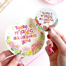 Load image into Gallery viewer, The Rosy Redhead Whimsical Glitter Magic Quote Sticker and Suncatcher