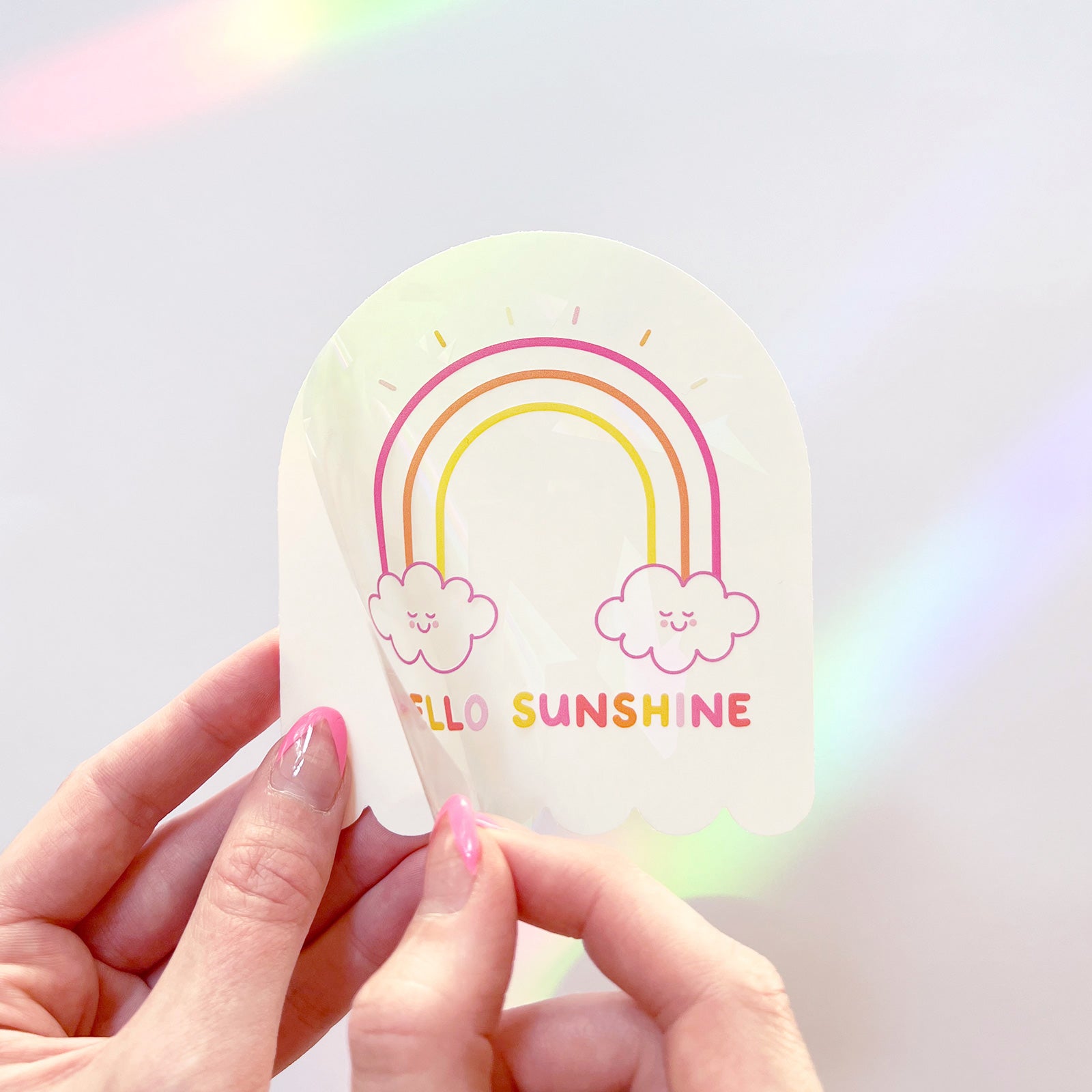Sunshine & Good Vibes Rainbow Suncatcher Sticker – LadyishCreative